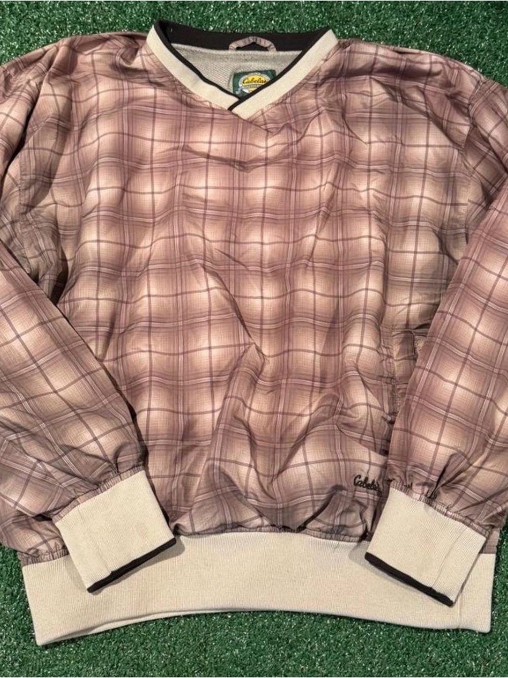 Cabela's Men's Mauve Plaid Crewneck Pullover Sweater